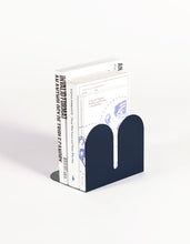 Load image into Gallery viewer, steel blue bookend design objects for bookshelf
